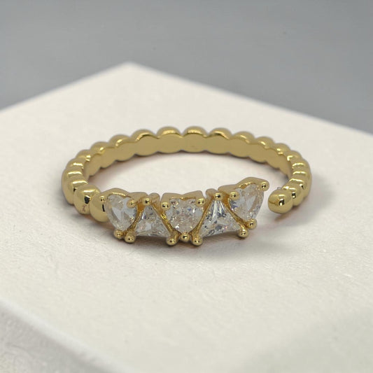 Sweetheart Crystal Open Ring