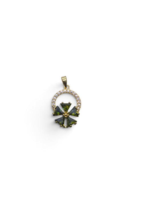 Emerald Bloom Halo Pendant
