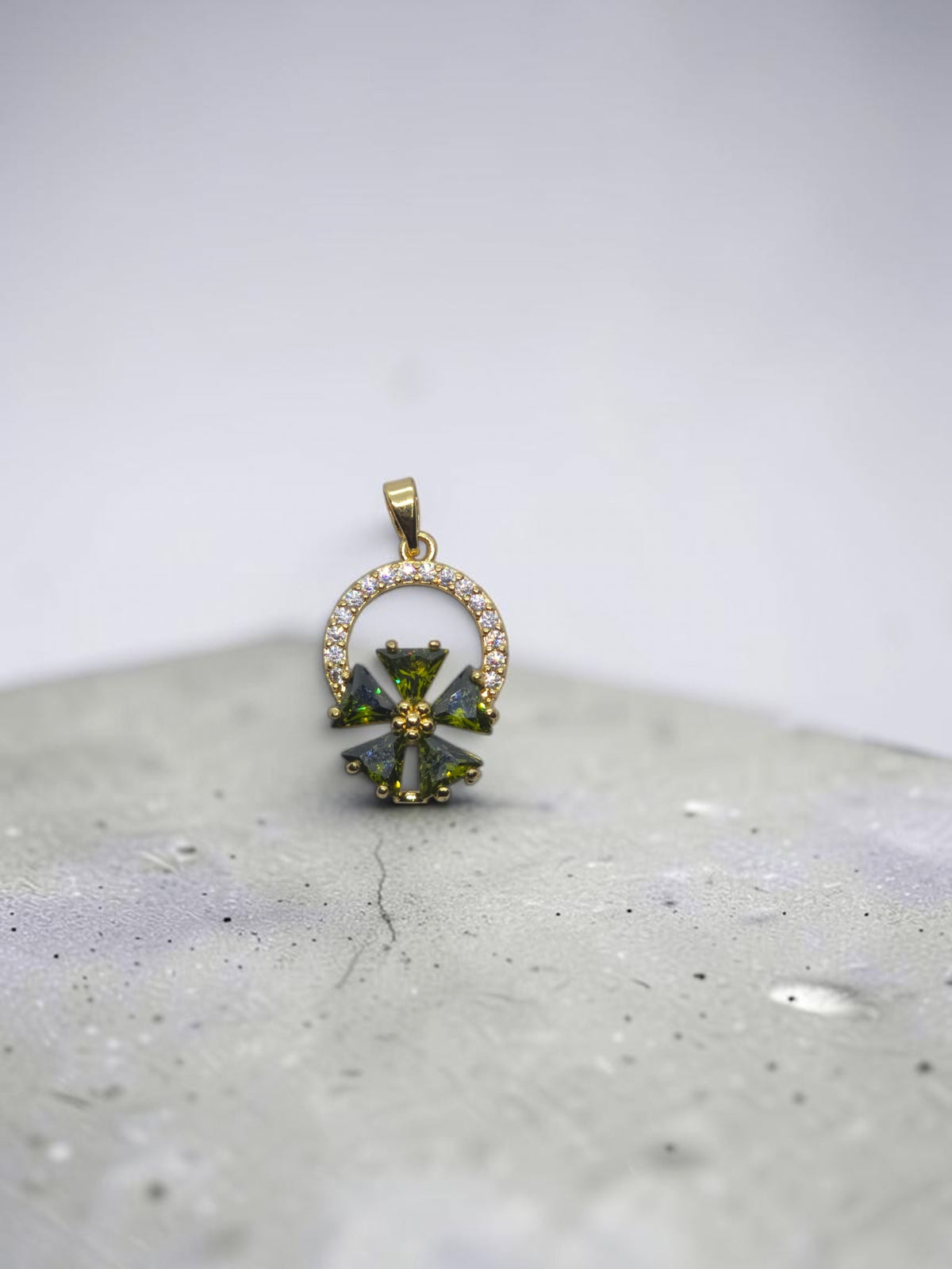 Emerald Bloom Halo Pendant