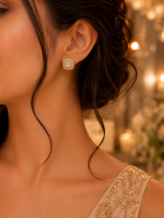 Royal Radiance Pavé Crystal Stud Earrings