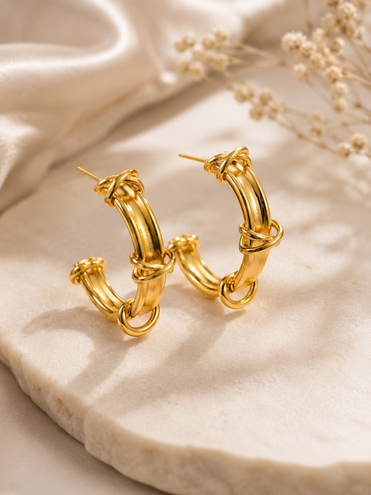 Verona Knot Hoop Earrings