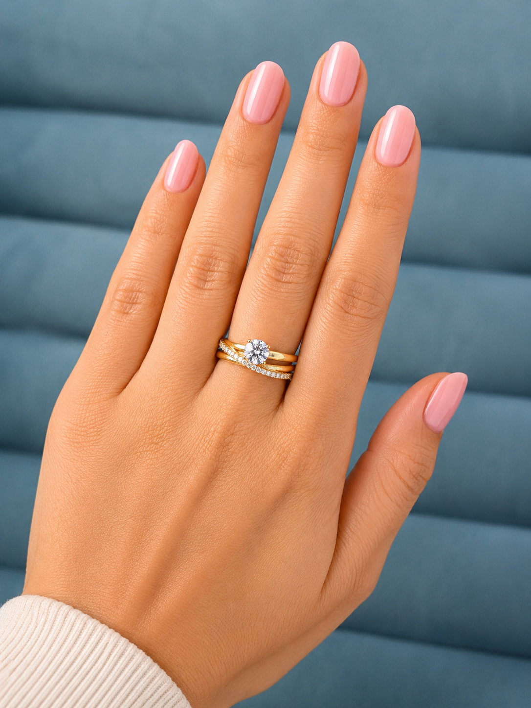 Aurielle Solitaire Stack Ring