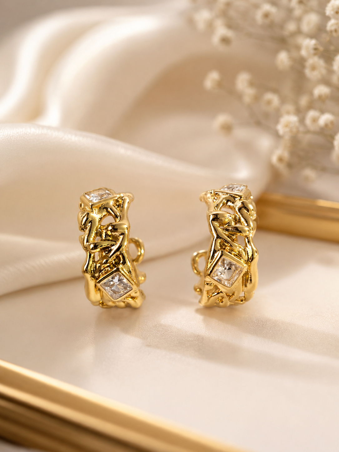 Aurelia Crystal Link Hoops