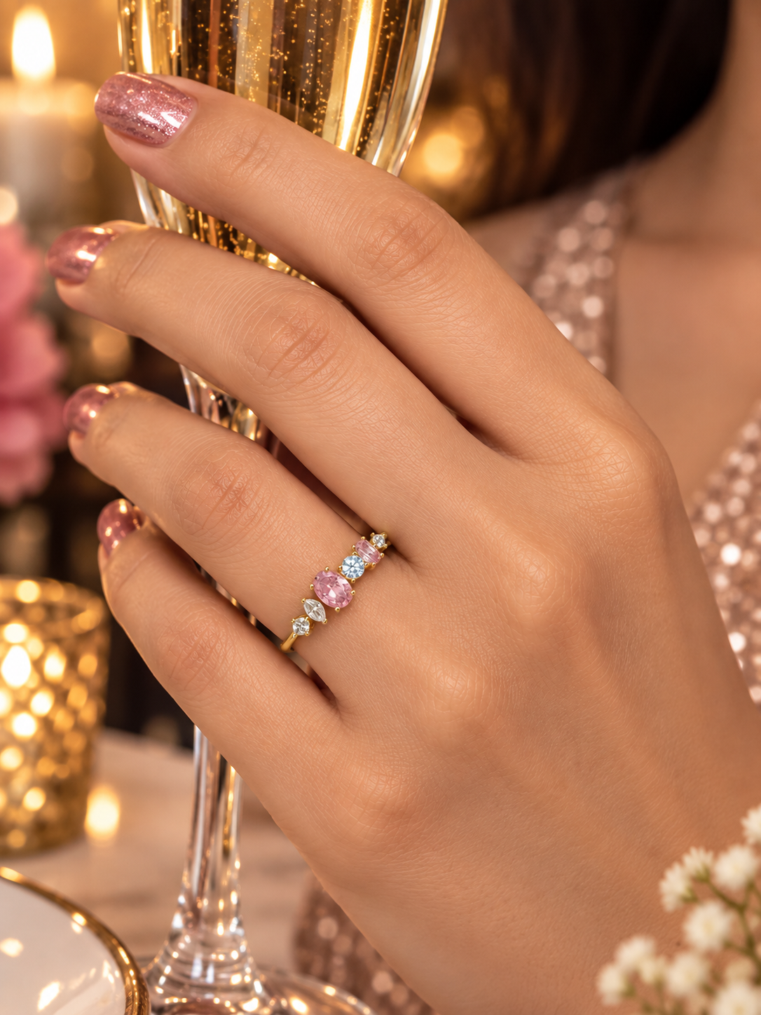 Rosé Éclat Gemstone Ring