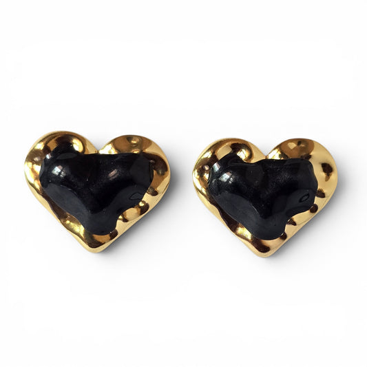 Midnight Heart Statement Earrings