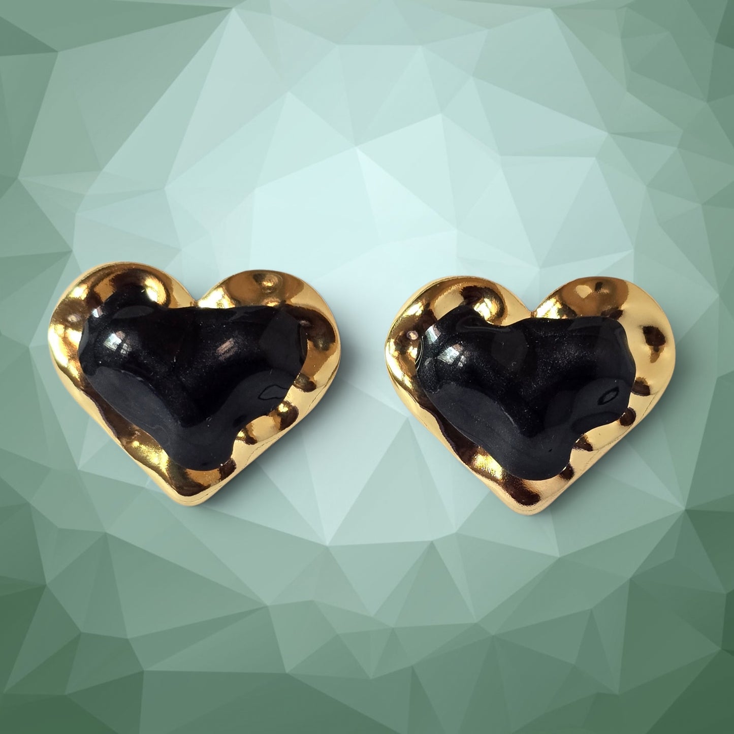 Midnight Heart Statement Earrings