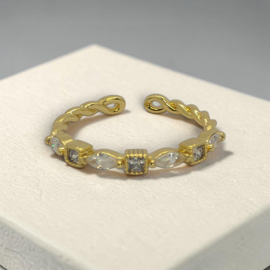 Crystal Twist Open Ring