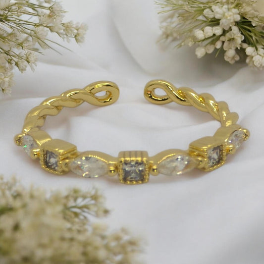 Crystal Twist Open Ring