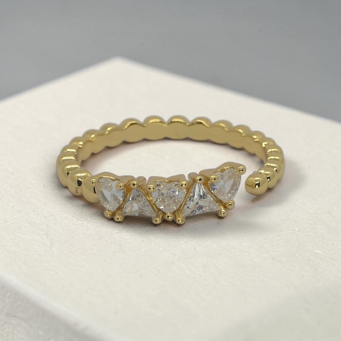 Sweetheart Crystal Open Ring