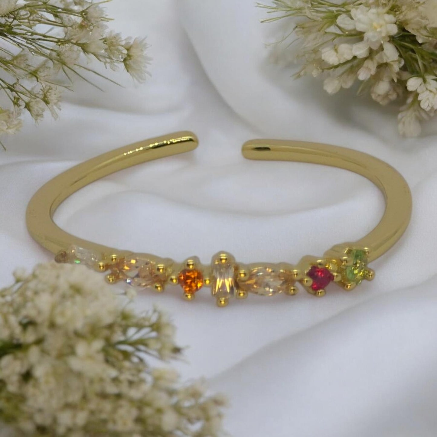 Aurora Gemstone Open Ring