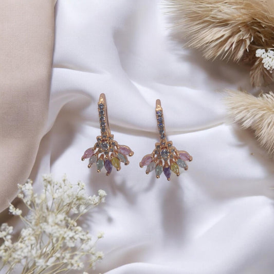 Aurora Petal Cascade Hoop Earrings