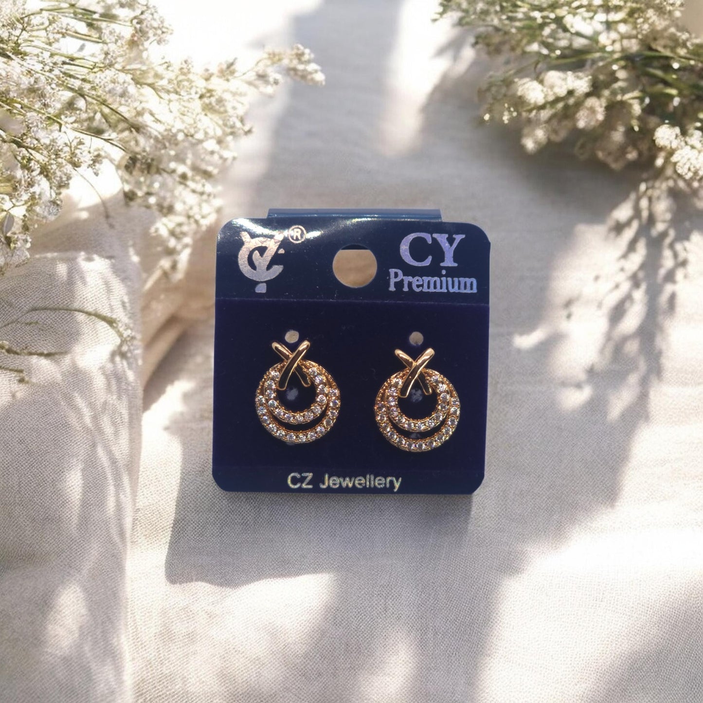 Aurelia Orbit Crystal Stud Earrings