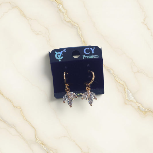 Aurora Leaf Crystal Hoop Earrings