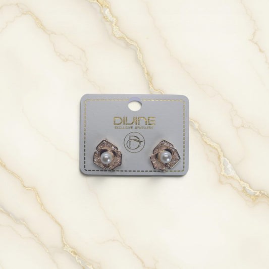 Pearl Embrace Heart Stud Earrings