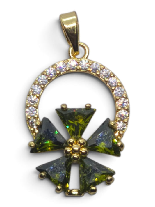 Emerald Bloom Halo Pendant