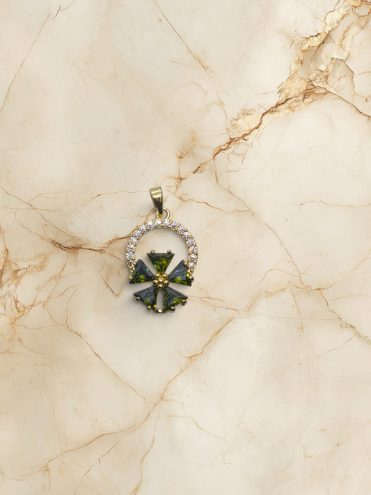 Emerald Bloom Halo Pendant