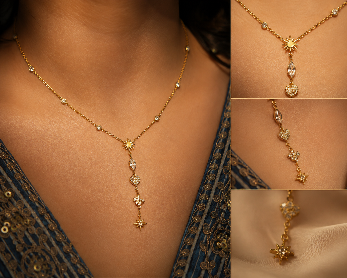 Celestial Bloom Lariat Necklace