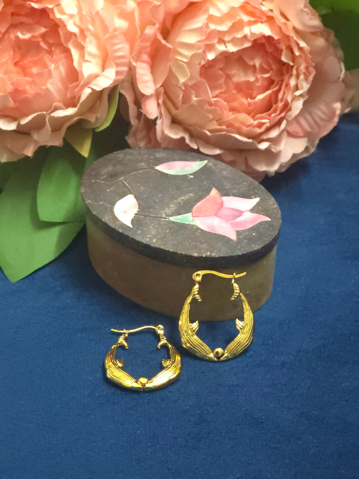 Golden Feather Hoops
