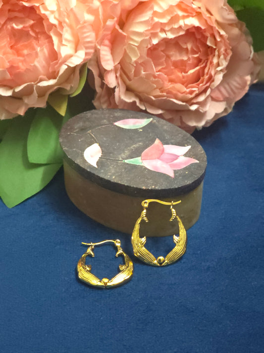 Golden Feather Hoops