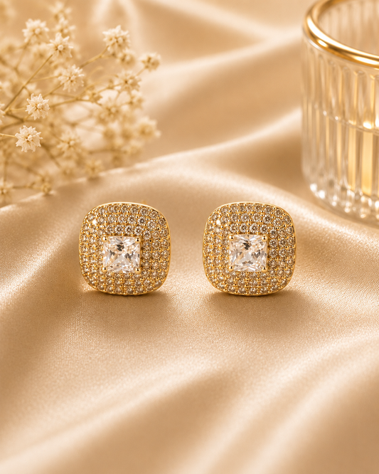 Royal Radiance Pavé Crystal Stud Earrings