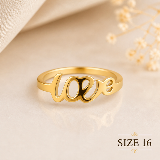 Amora Script Love Ring