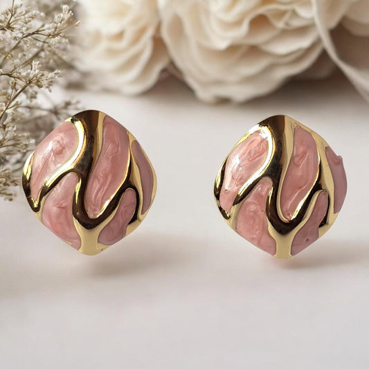 Blush Wave Luxe Stud Earrings