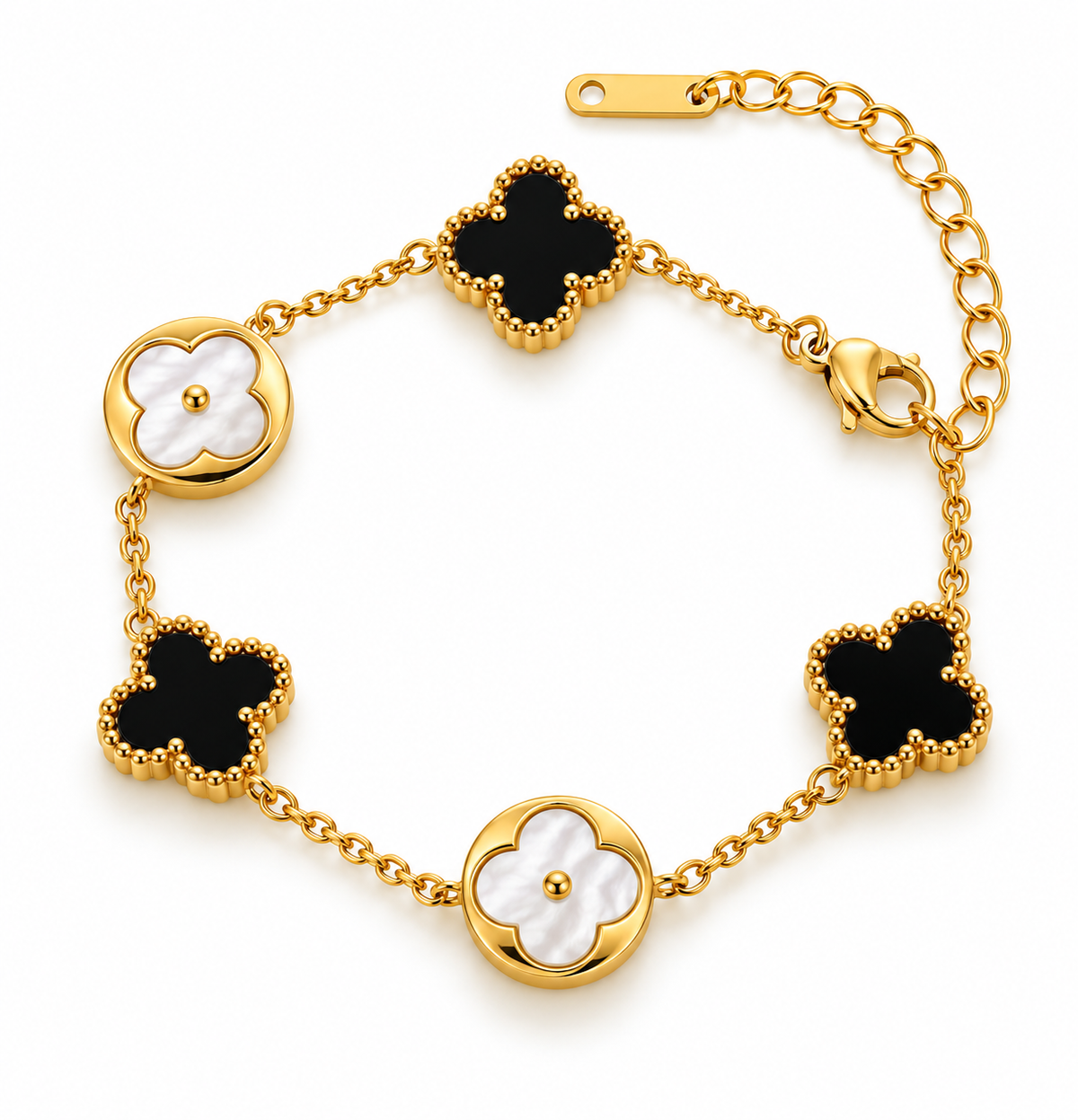 Noir Pearl Clover Bracelet