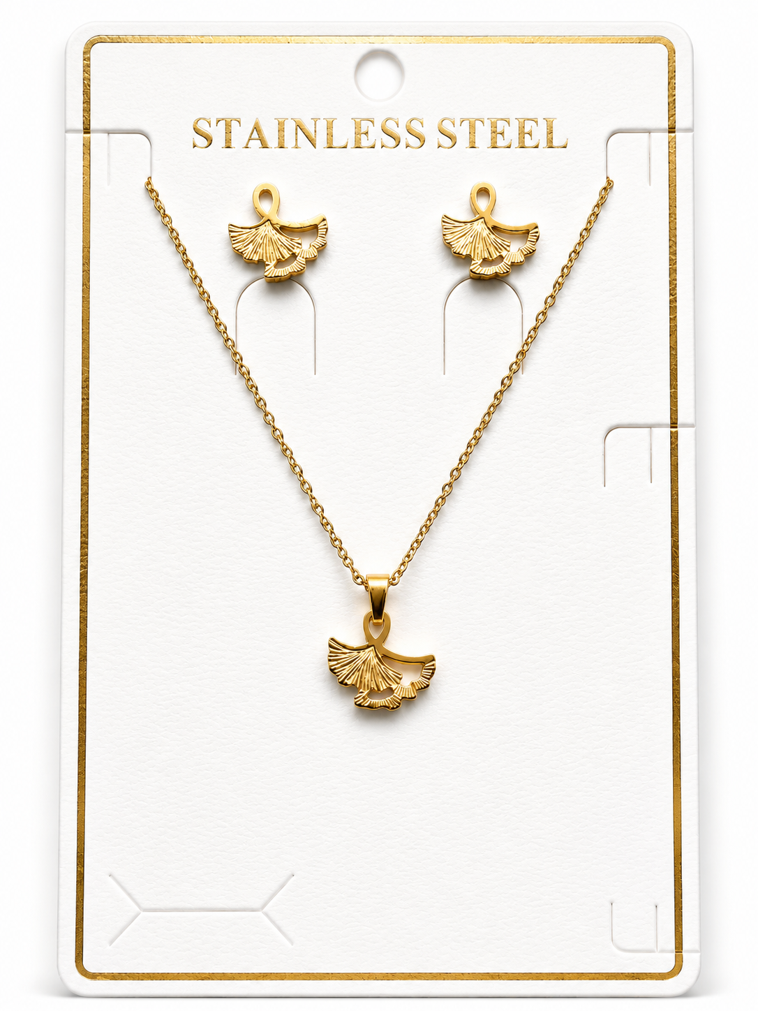 Ginkgo Leaf Pendant Set