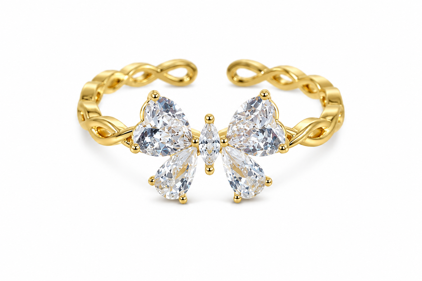 Elaria Crystal Butterfly Ring