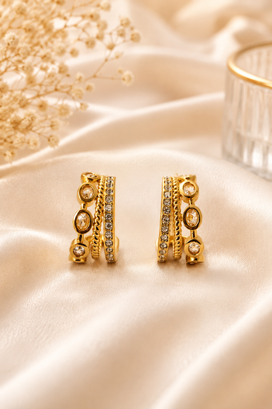 Regal Crystal Layered Hoops