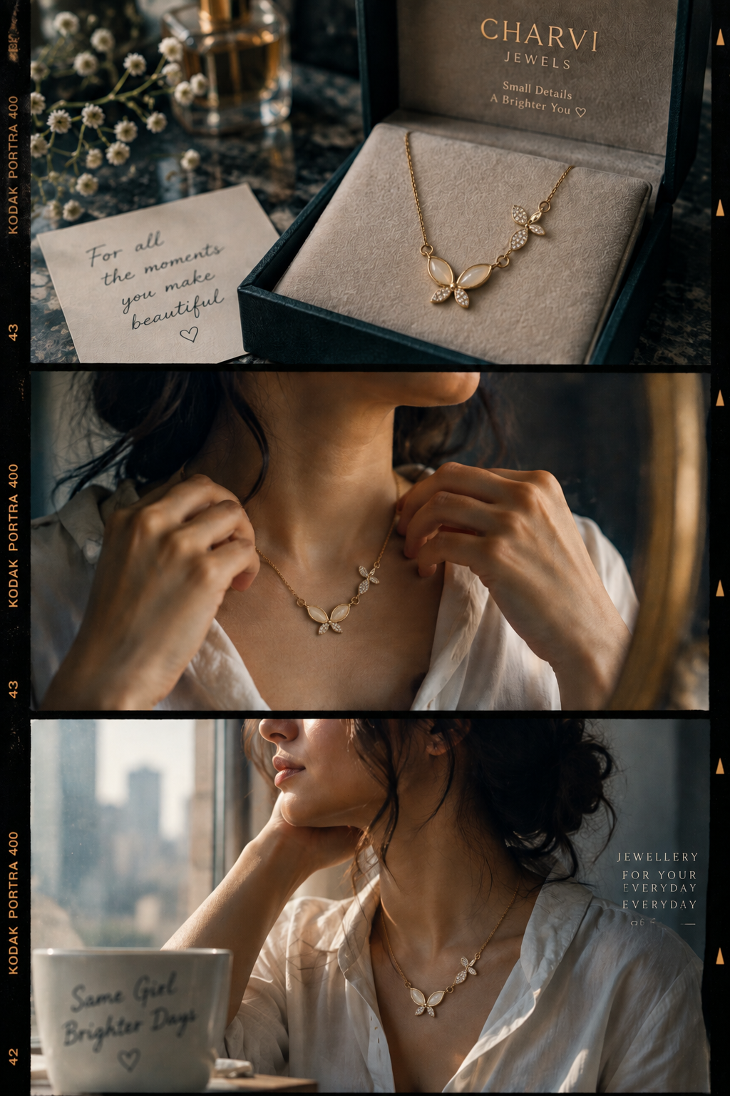 Luna Butterfly Pearl Necklace