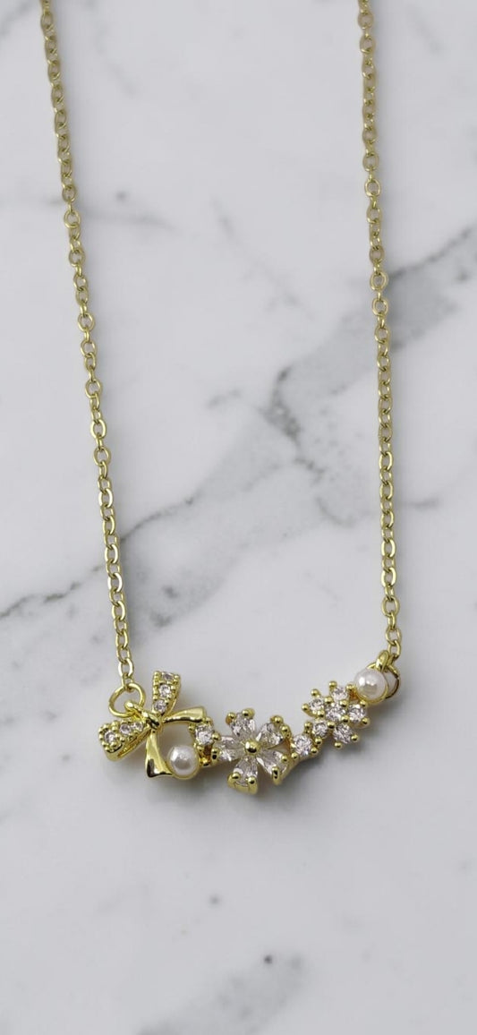 Pearl Blossom Charm Necklace