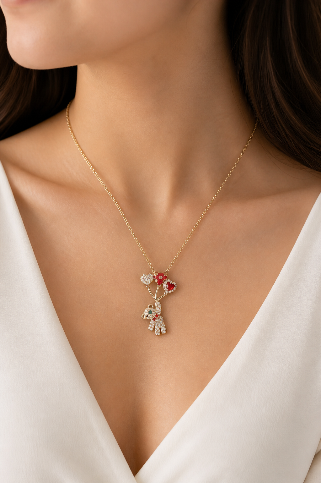 Amoura Teddy Heart Charm