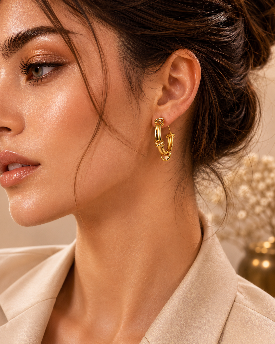 Verona Knot Hoop Earrings