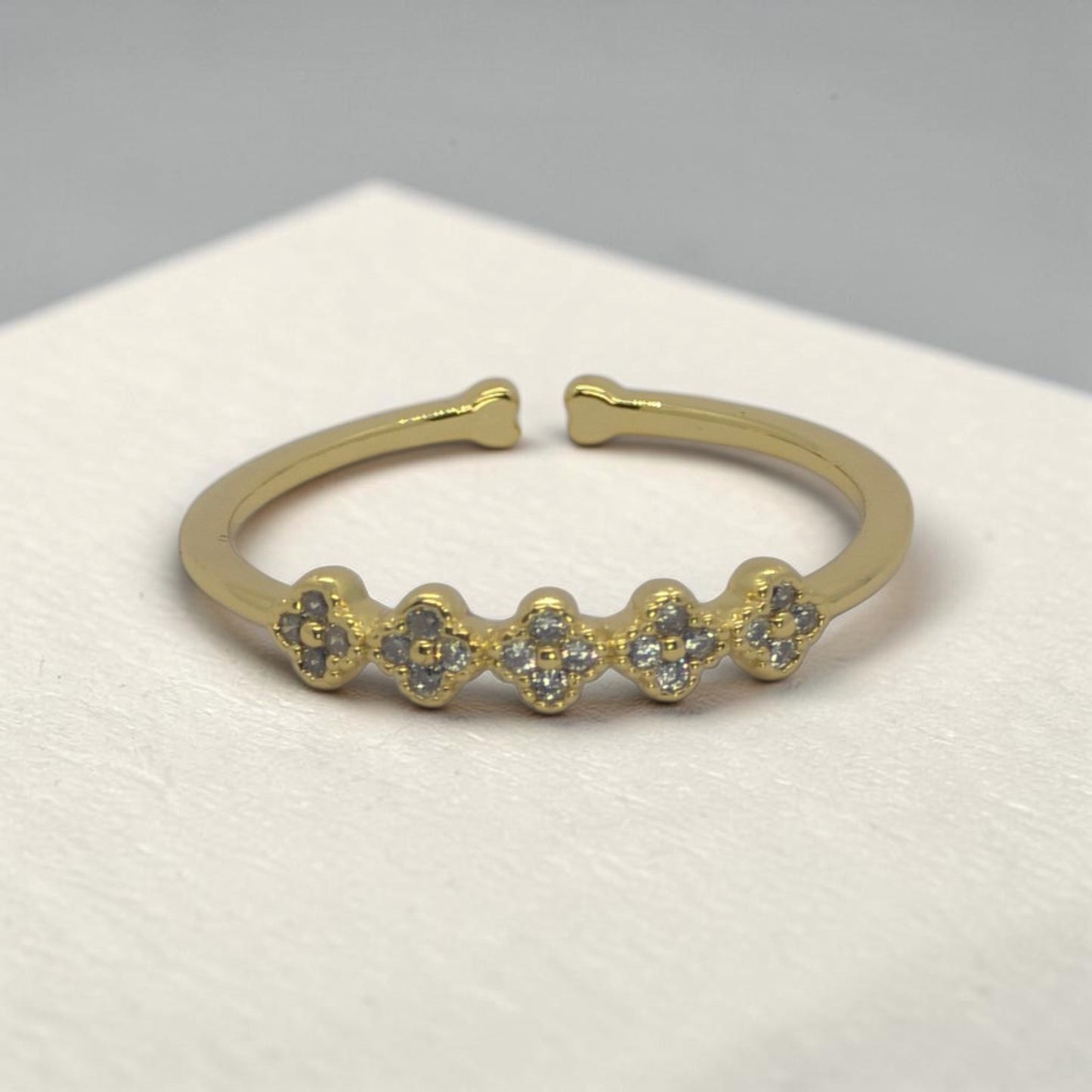 Celeste Clover Luxe Open Cuff Ring