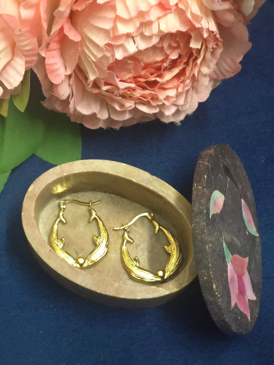 Golden Feather Hoops