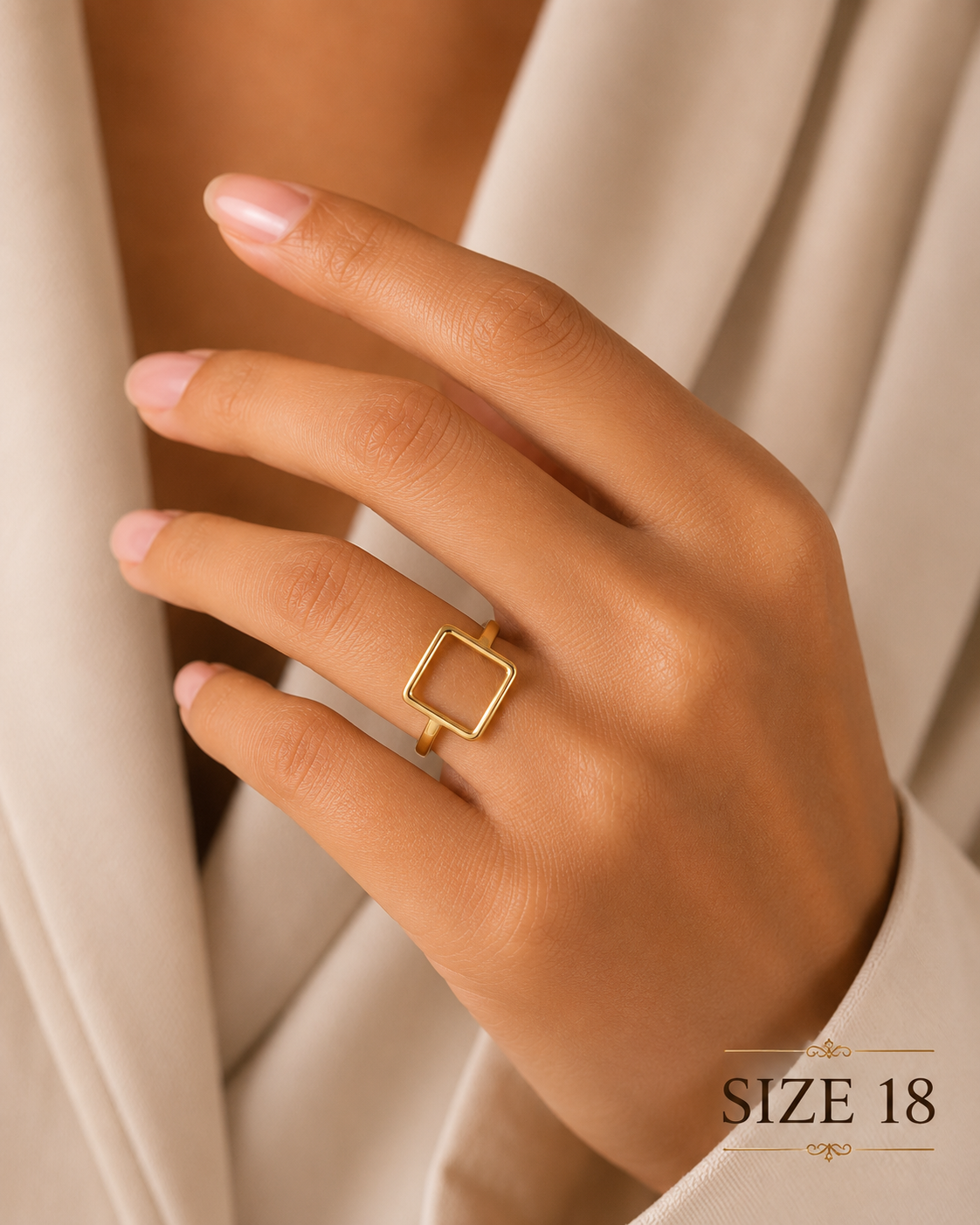 Aurelia Geometric Frame Ring
