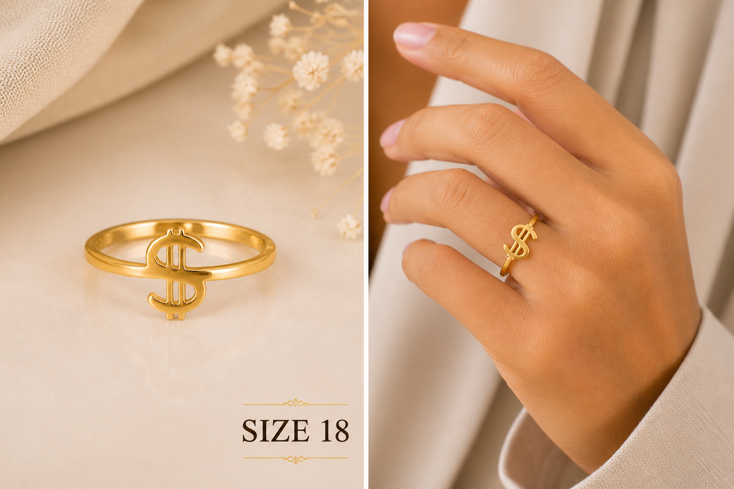 Monarch Luxe Dollar Sign Ring