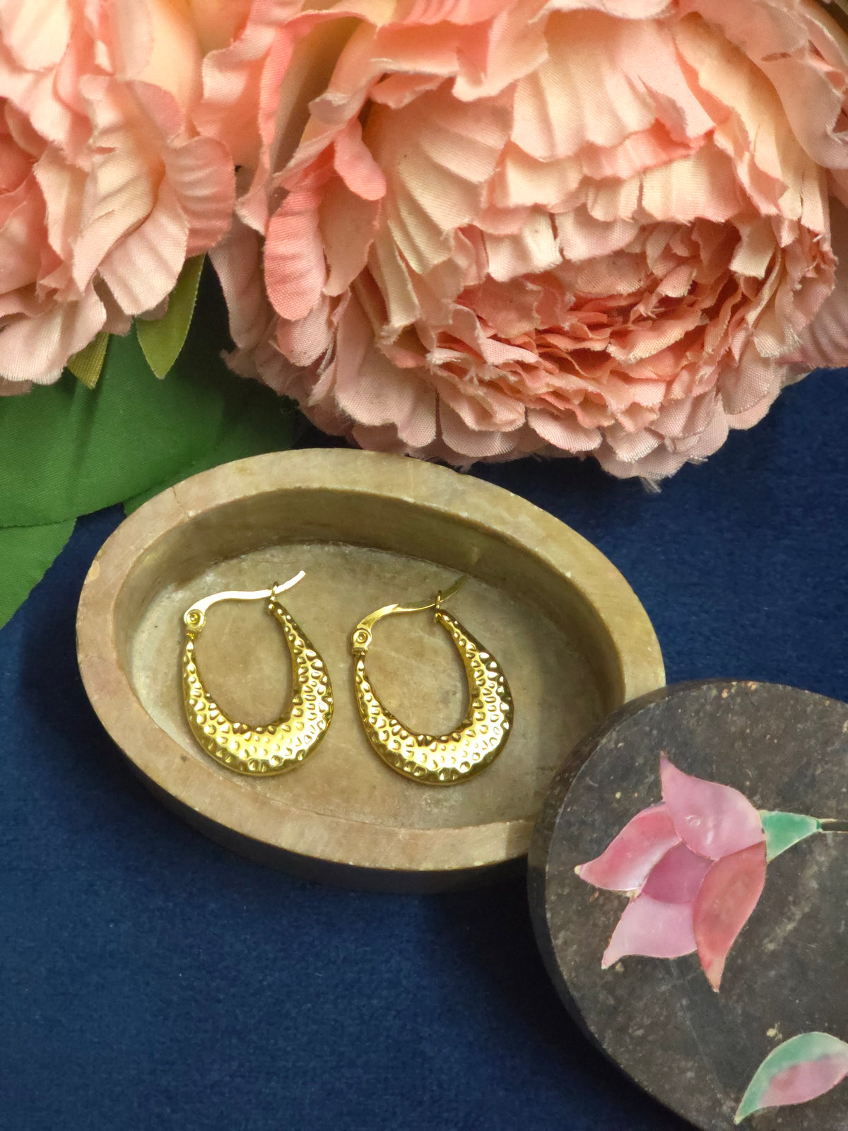Golden Ripple Hoops