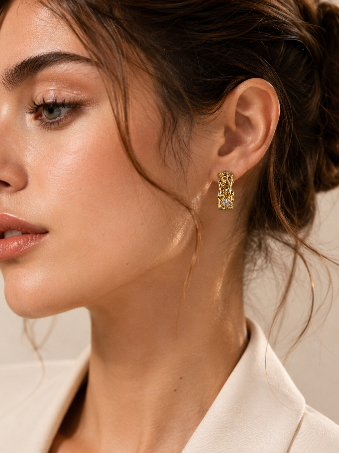 Aurelia Crystal Link Hoops