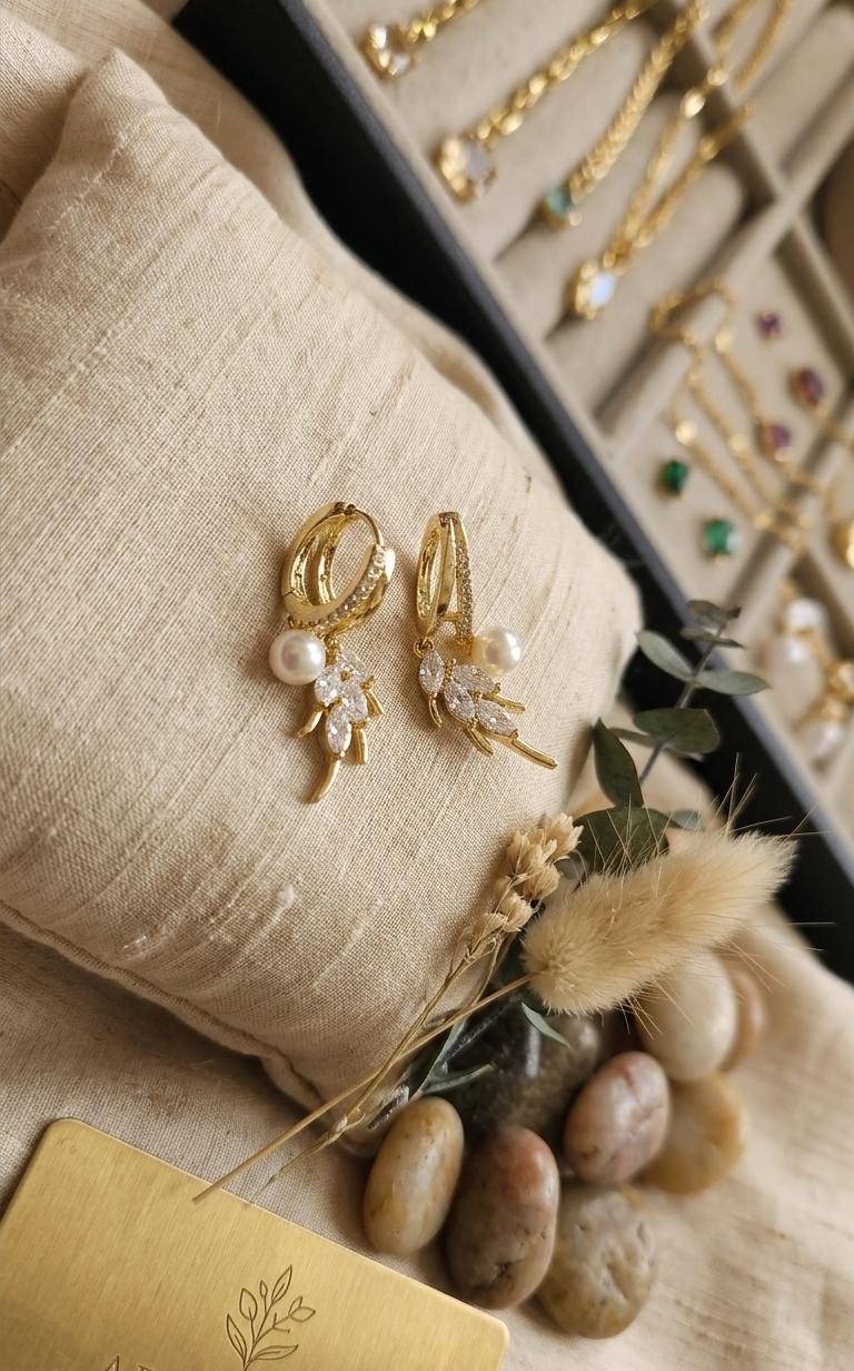Celeste Pearl Bloom Hoops