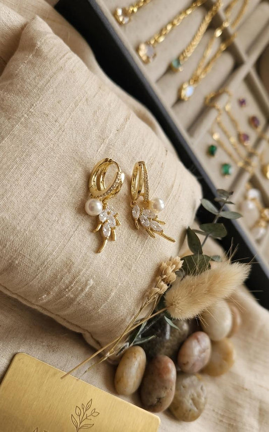 Celeste Pearl Bloom Hoops