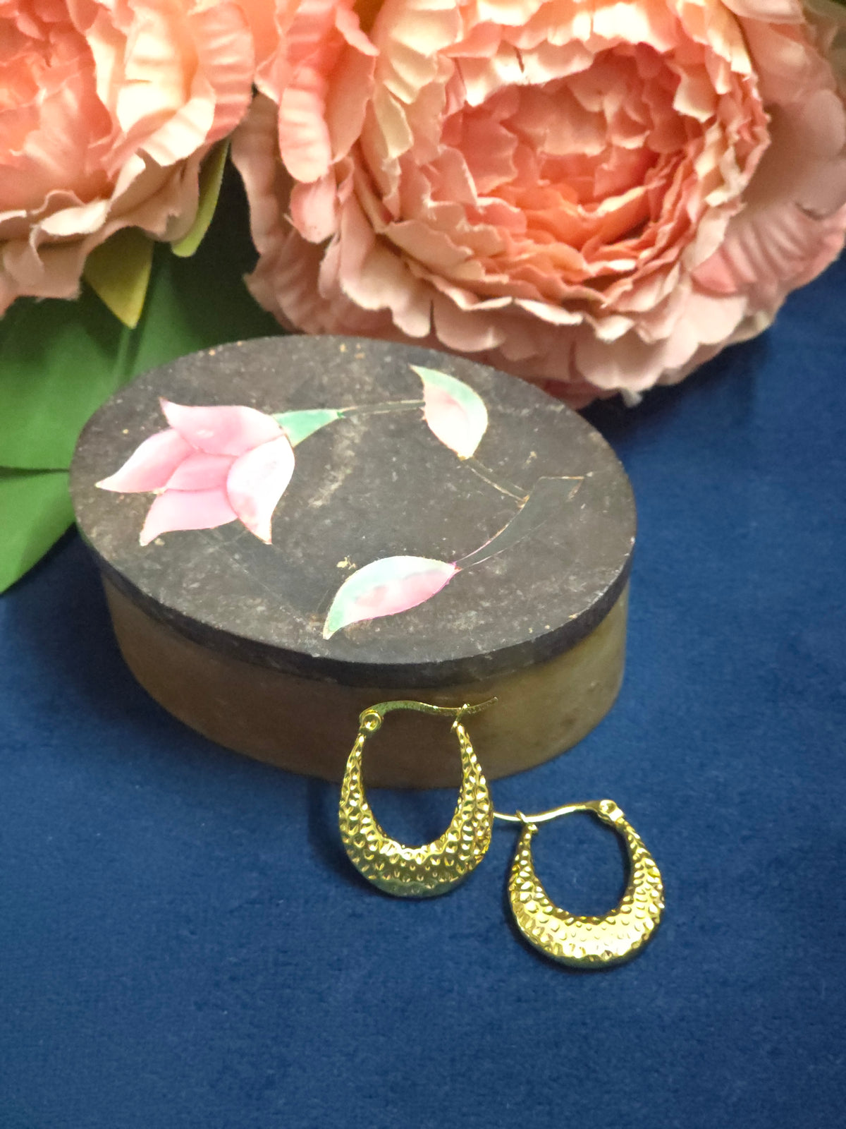 Golden Ripple Hoops