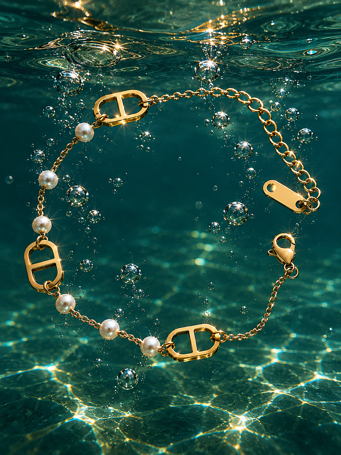 Pearl Charm Link Bracelet