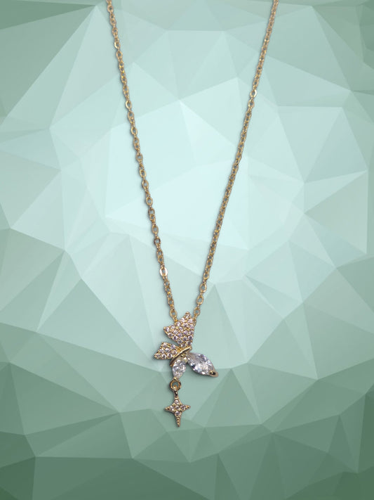 Stardust Butterfly Crystal Pendant