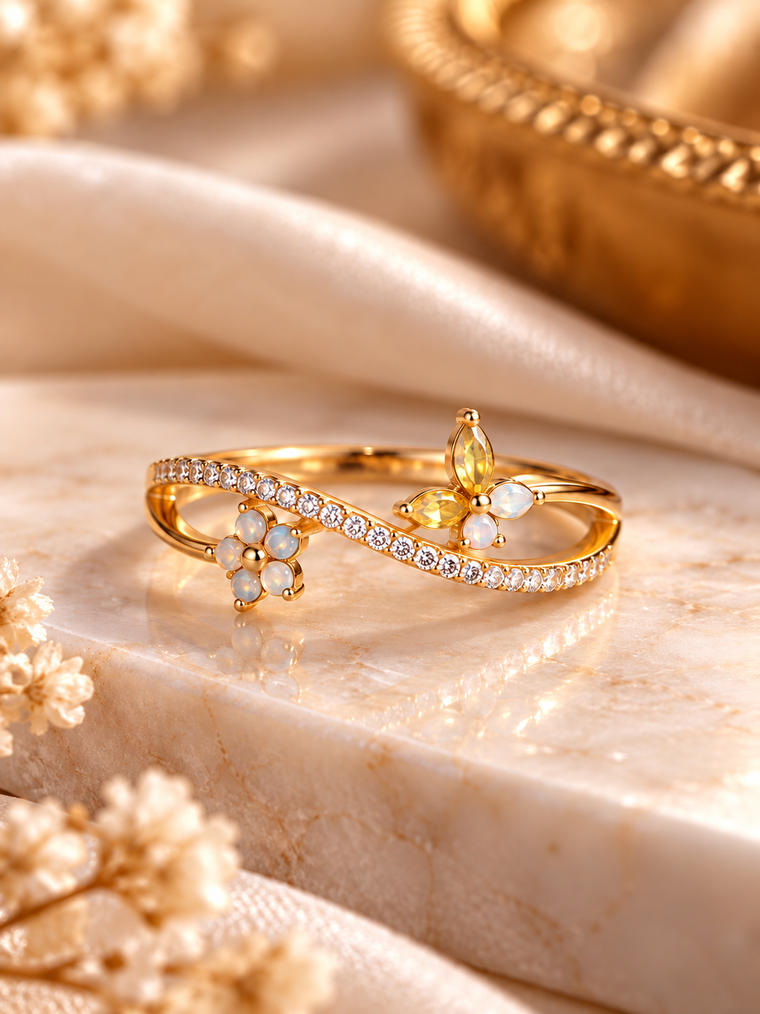 Celestia Butterfly Opal Ring