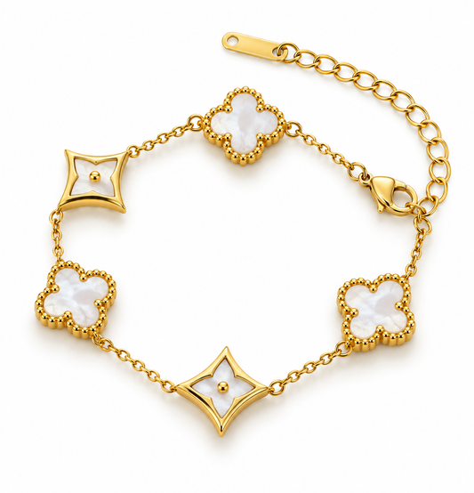 Celeste Clover Pearl Bracelet