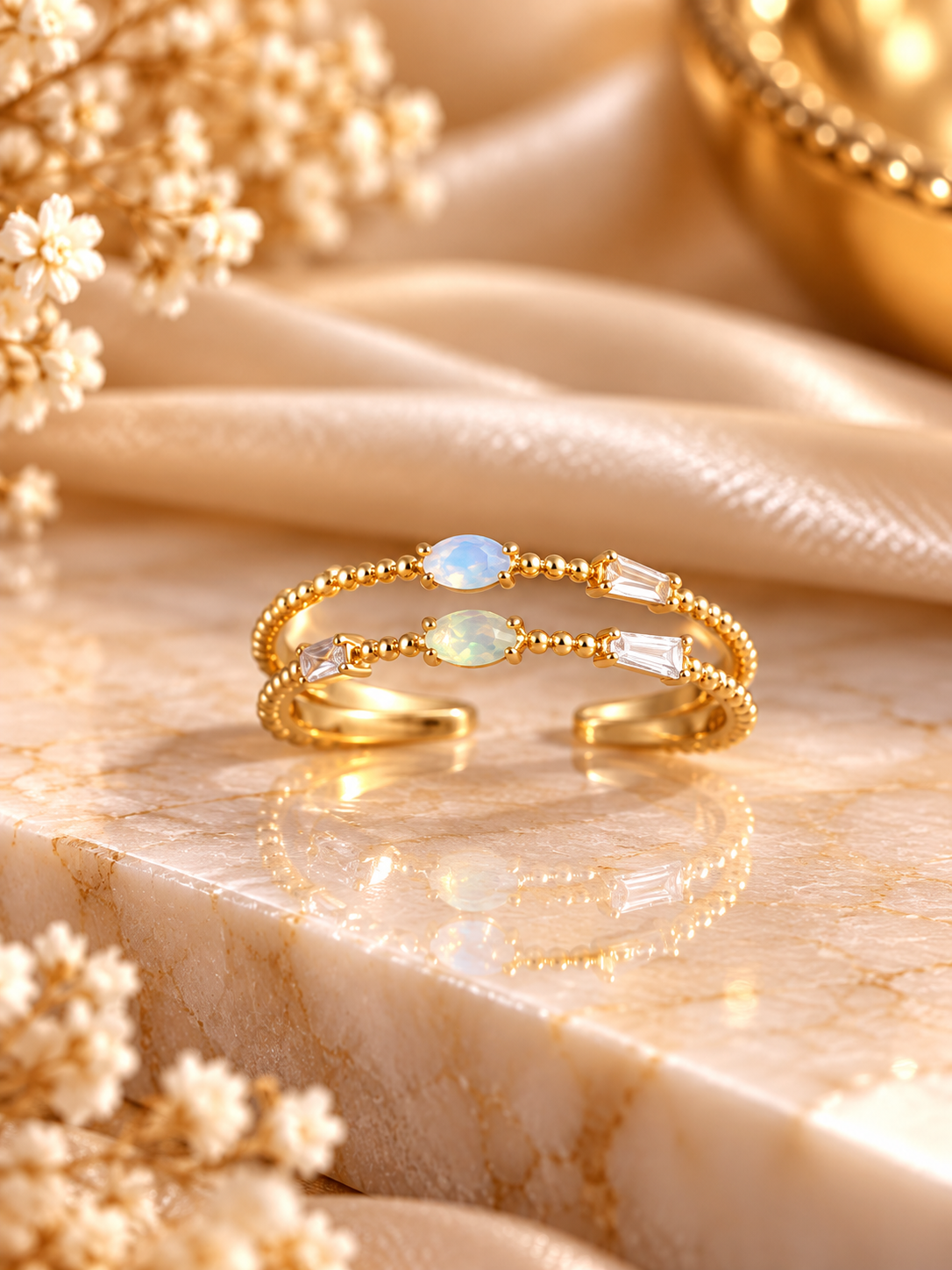 Aurora Opal Beaded Ring