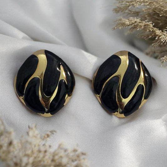 Midnight Wave Luxe Stud Earrings