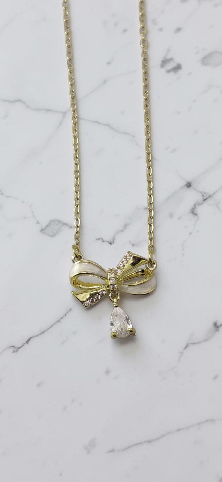 Celeste Bow Drop Necklace
